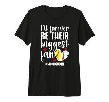 Their Biggest Fan Mom Both Baseball T-Shirt - Streetwear Style Unisex - T-Shirt, Sweatshirt, Hoodie