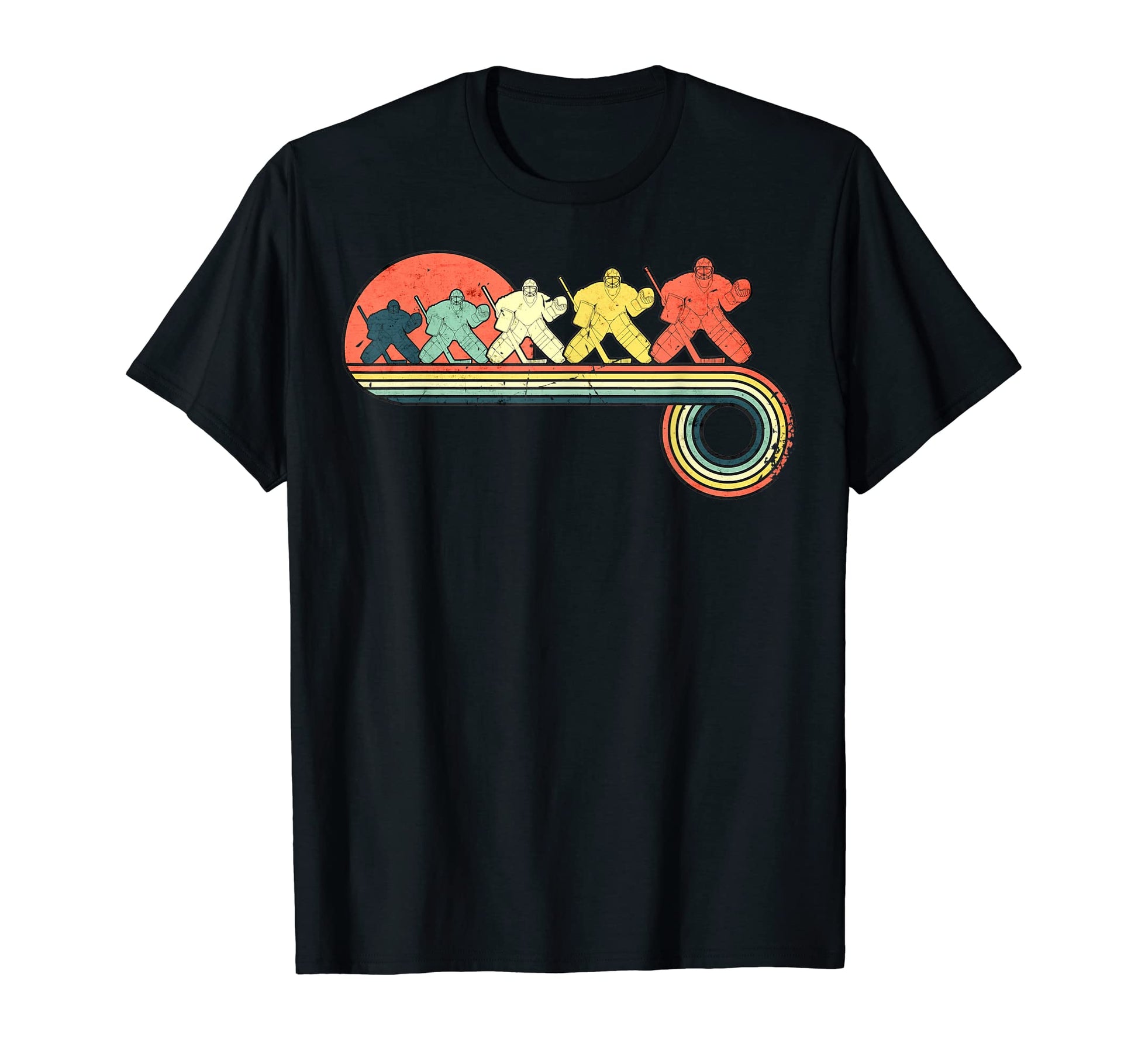 Ice Hockey Goalie Sunset Rainbow T-Shirt - Streetwear Style Men Women - T-Shirt, Sweatshirt, Hoodie
