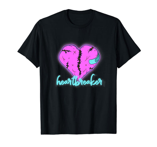 Heartbreaker Stitched Heart Vaporwave T-Shirt - Minimalist Print Unisex - T-Shirt, Sweatshirt, Hoodie