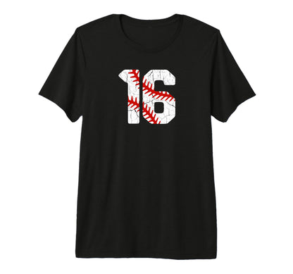 Baseball Player Jersey Number 16 16 T-Shirt - Casual Everyday Wear Unisex - T-Shirt, Sweatshirt, Hoodie