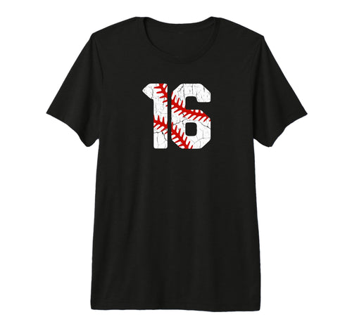 Baseball Player Jersey Number 16 16 T-Shirt - Casual Everyday Wear Unisex - T-Shirt, Sweatshirt, Hoodie