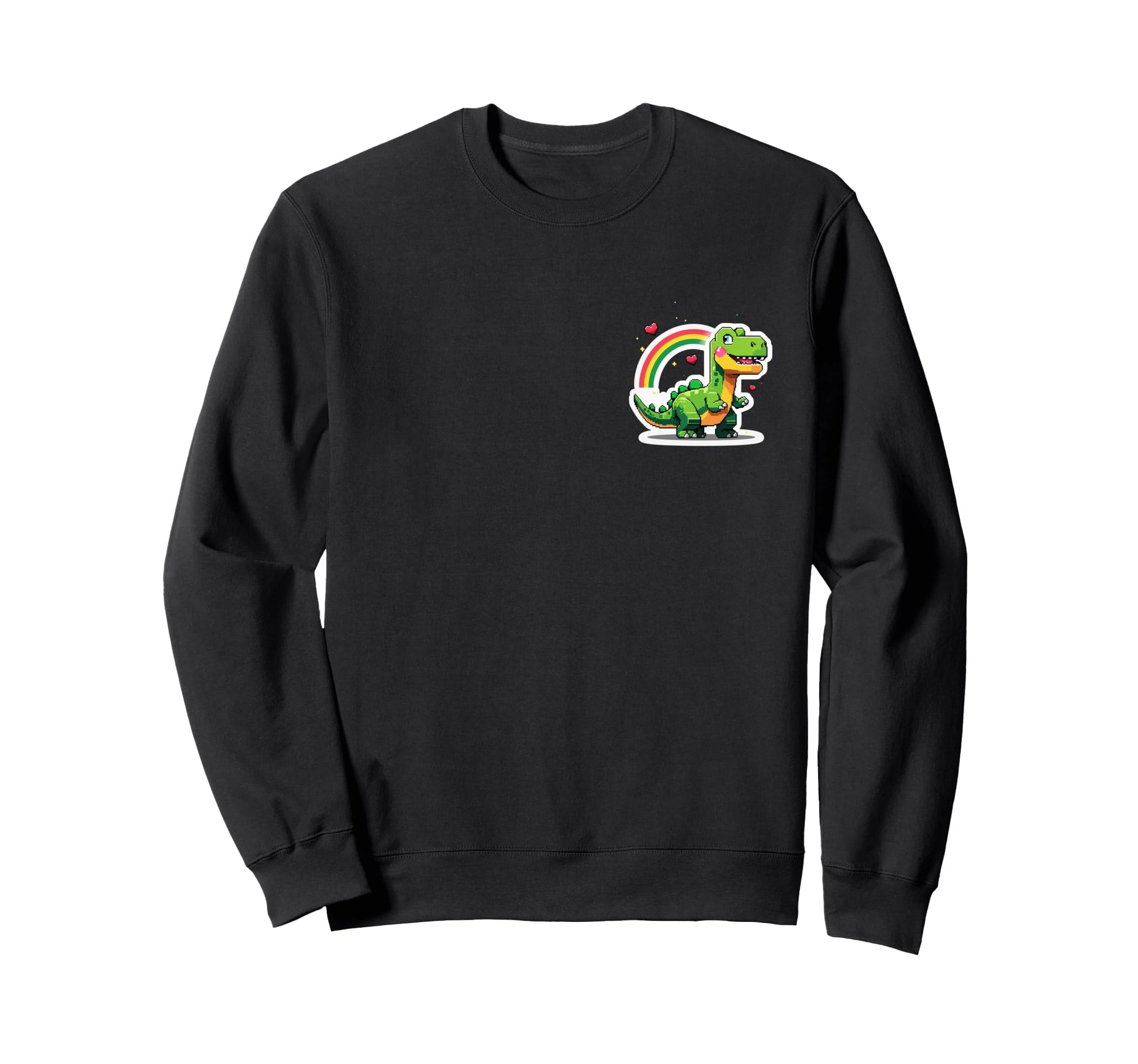 Pixel Dinosaur Rainbow Aesthetic Sweatshirt - Minimalist Print Unisex - T-Shirt, Sweatshirt, Hoodie