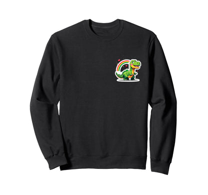 Pixel Dinosaur Rainbow Aesthetic Sweatshirt - Minimalist Print Unisex - T-Shirt, Sweatshirt, Hoodie