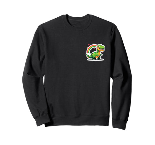 Pixel Dinosaur Rainbow Aesthetic Sweatshirt - Minimalist Print Unisex - T-Shirt, Sweatshirt, Hoodie