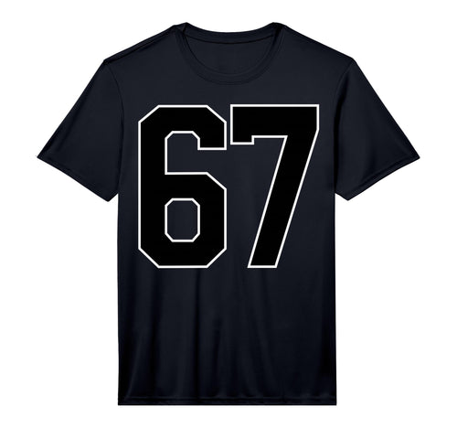 Black Sports Team Number 67 Fan T-Shirt - Custom Art Print for Adults - T-Shirt, Sweatshirt, Hoodie
