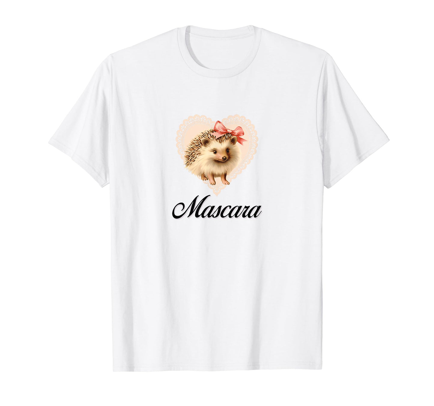 Mascara Hedgehog Coquette Bow Girlcore T-Shirt - Trendy Graphic Men Women - T-Shirt, Sweatshirt, Hoodie