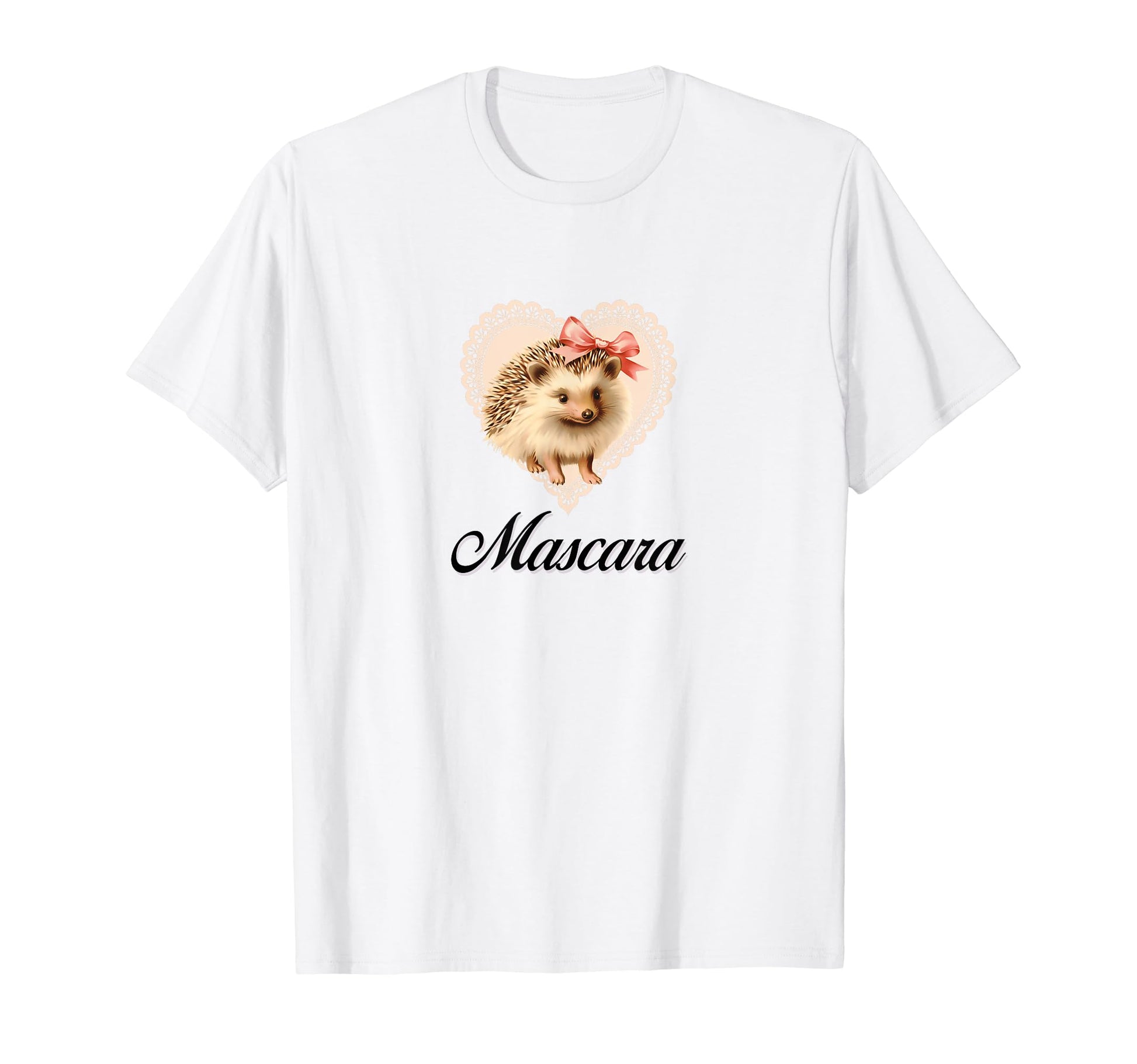Mascara Hedgehog Coquette Bow Girlcore T-Shirt - Trendy Graphic Men Women - T-Shirt, Sweatshirt, Hoodie