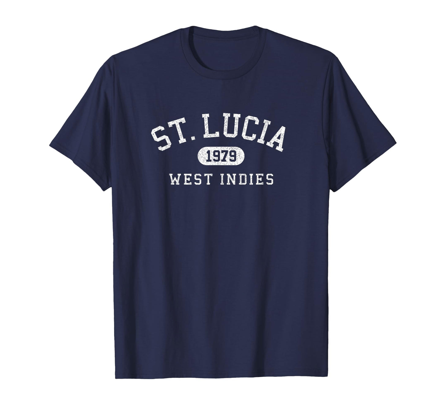 St Lucia Varsity Arched Text Mens Womens T-Shirt - Graphic Print Men Women - T-Shirt, Sweatshirt, Hoodie