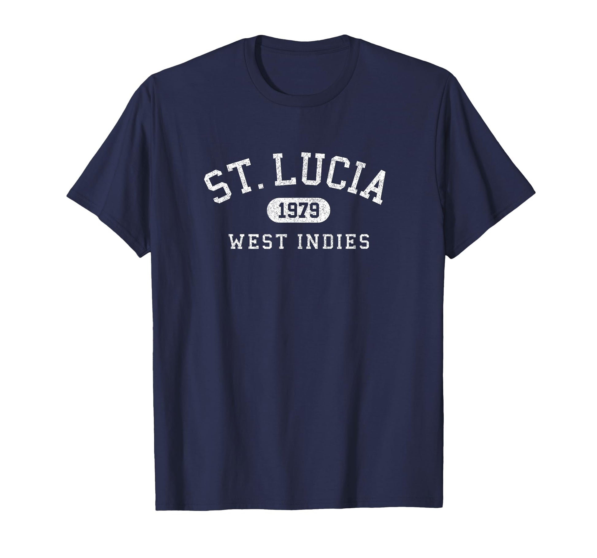St Lucia Varsity Arched Text Mens Womens T-Shirt - Graphic Print Men Women - T-Shirt, Sweatshirt, Hoodie