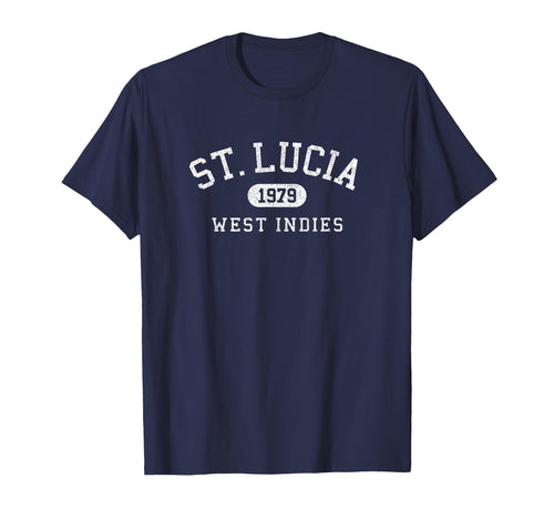 St Lucia Varsity Arched Text Mens Womens T-Shirt - Graphic Print Men Women - T-Shirt, Sweatshirt, Hoodie