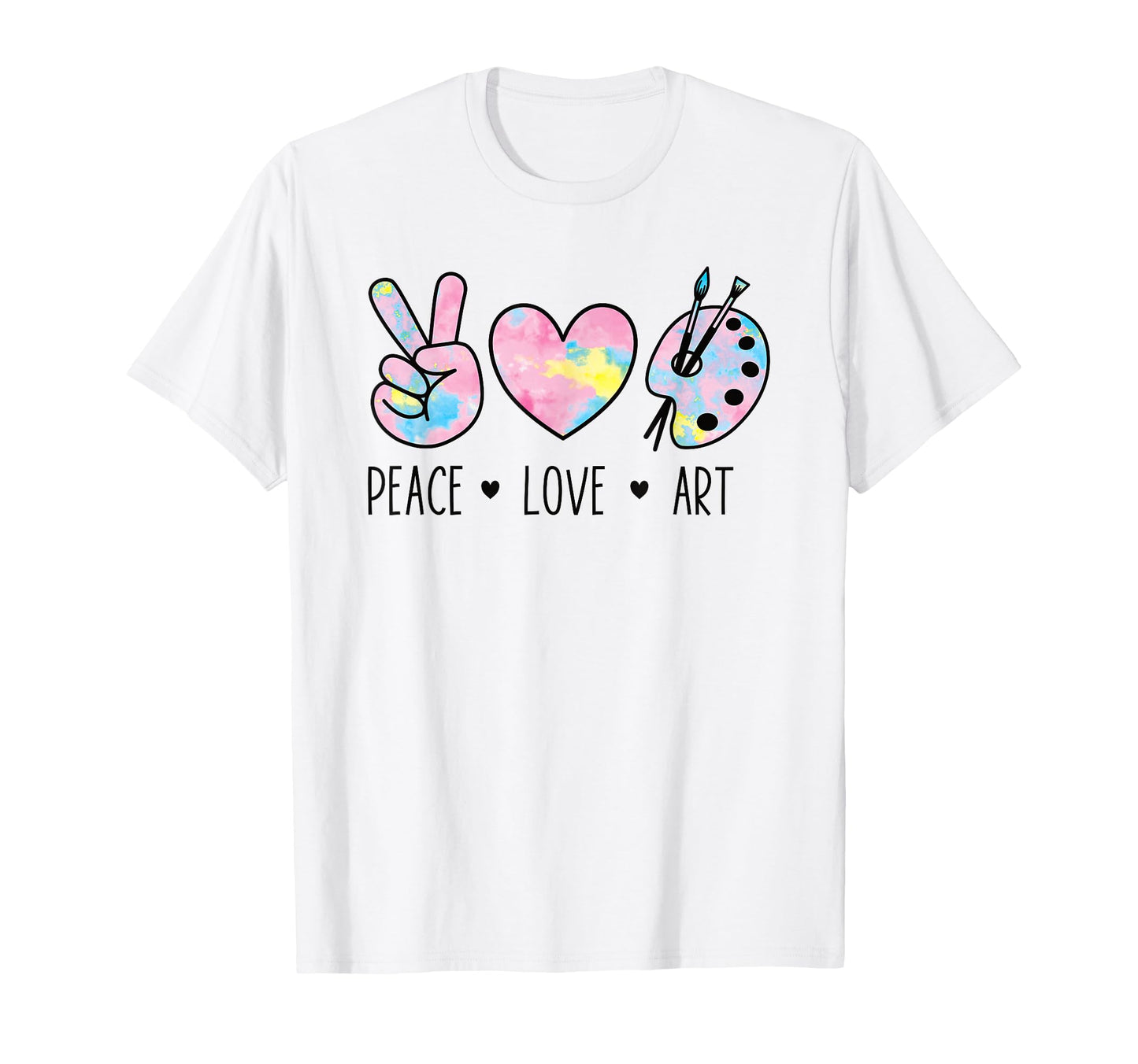 Peace Love Art Pastel Rainbow Tie T-Shirt - Fun Novelty Design Men Women - T-Shirt, Sweatshirt, Hoodie