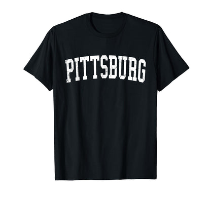 Pittsburg Ks Distressed White Varsity T-Shirt - Trendy Graphic Men Women - T-Shirt, Sweatshirt, Hoodie