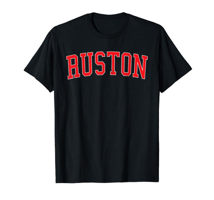 Ruston La Distressed Red Varsity T-Shirt - Casual Everyday Wear Men Women - T-Shirt, Sweatshirt, Hoodie