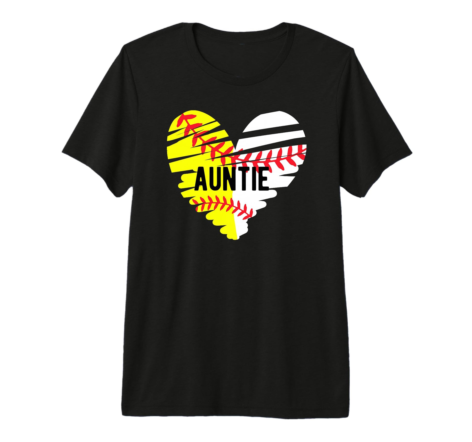 Baseball Softball Auntie Heart Softball T-Shirt - Streetwear Style Unisex - T-Shirt, Sweatshirt, Hoodie