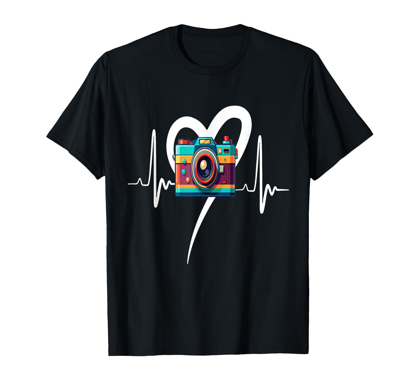 Womens Funny Camera Heartbeat T-Shirt - Casual Everyday Wear for Adults - T-Shirt, Sweatshirt, Hoodie