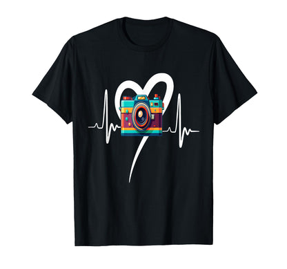 Womens Funny Camera Heartbeat T-Shirt - Casual Everyday Wear for Adults - T-Shirt, Sweatshirt, Hoodie