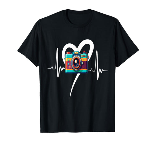 Womens Funny Camera Heartbeat T-Shirt - Casual Everyday Wear for Adults - T-Shirt, Sweatshirt, Hoodie