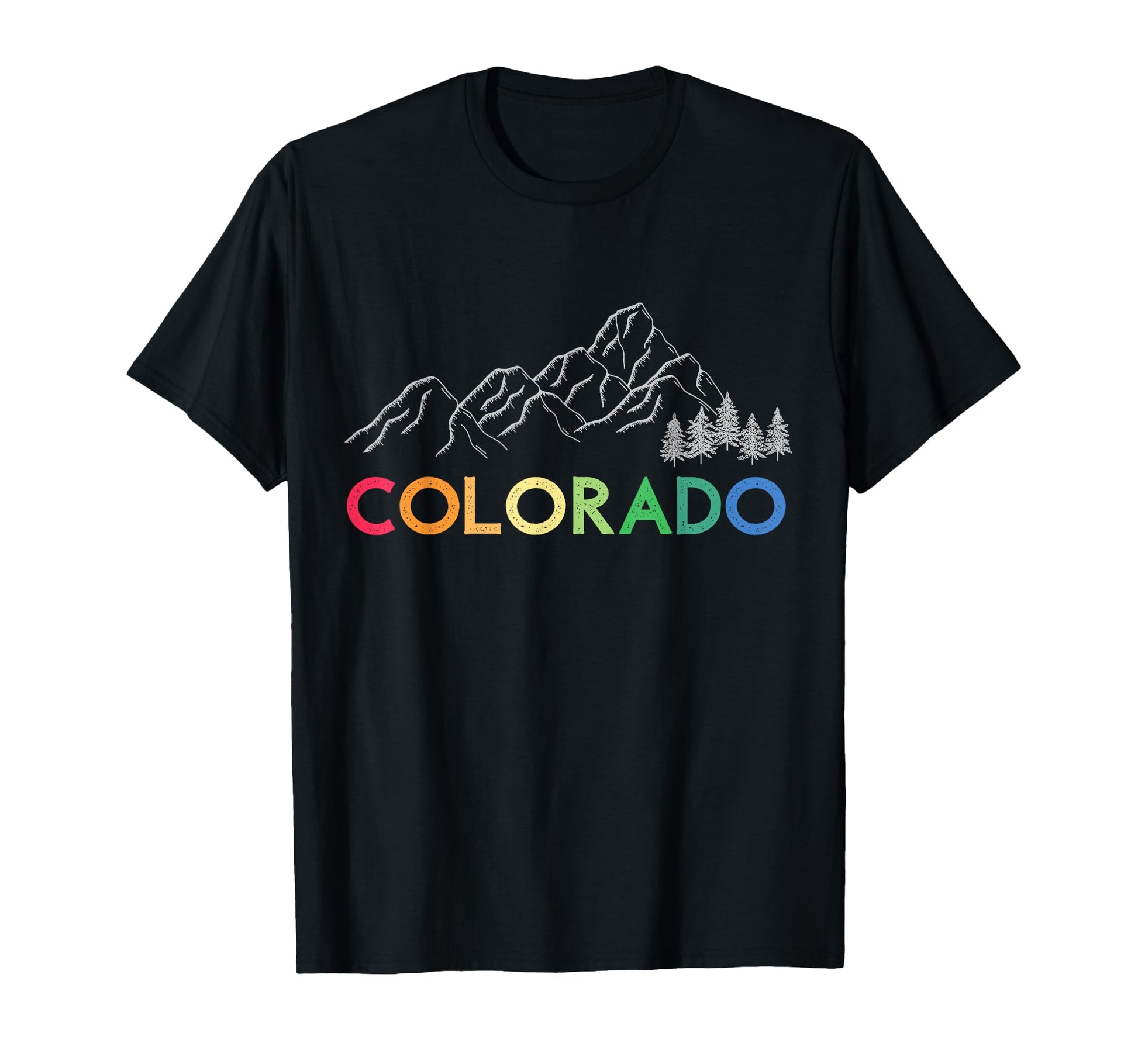Colorado Pride Hiking Rainbow Mountains T-Shirt - Custom Art Print Unisex - T-Shirt, Sweatshirt, Hoodie