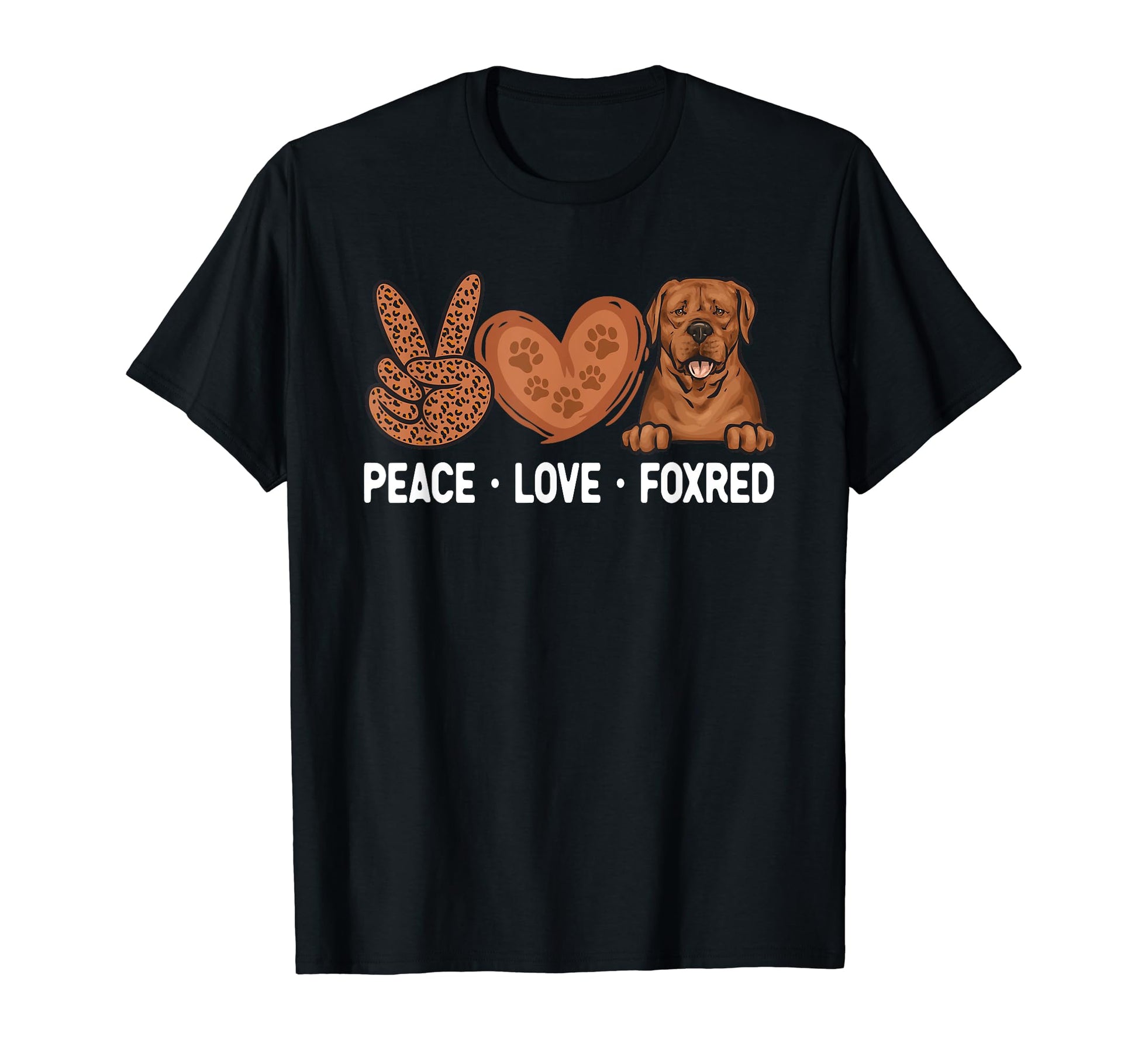 Fox Red Labrador Retriever Peace Love T-Shirt - Graphic Print Men Women - T-Shirt, Sweatshirt, Hoodie