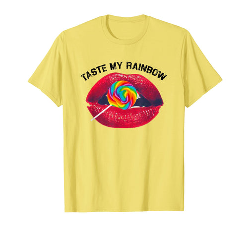 Taste My Rainbow Red Lips Colorful Lollipop T-Shirt - Trendy Graphic Unisex - T-Shirt, Sweatshirt, Hoodie