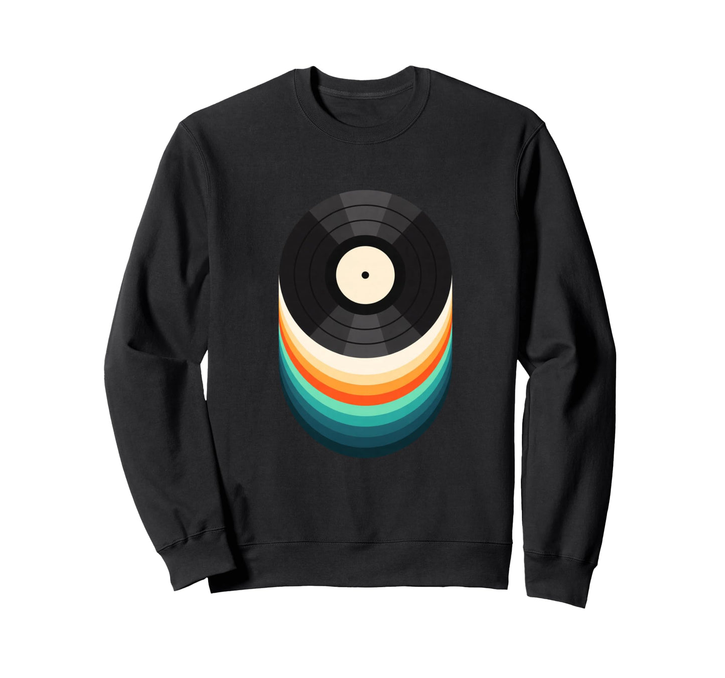 Vinyl Record Rainbow Flow Art Music Sweatshirt - Fun Novelty Design Unisex - T-Shirt, Sweatshirt, Hoodie