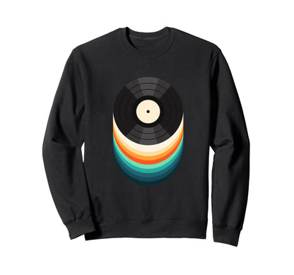 Vinyl Record Rainbow Flow Art Music Sweatshirt - Fun Novelty Design Unisex - T-Shirt, Sweatshirt, Hoodie