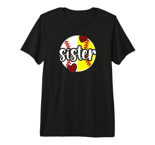 Softball Baseball Sister Baseball T-Shirt - Streetwear Style Unisex - T-Shirt, Sweatshirt, Hoodie