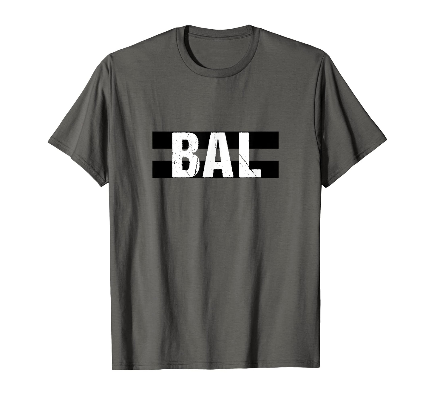 Bal Letters Baltimore Md Striped T-Shirt - Fun Novelty Design for Adults - T-Shirt, Sweatshirt, Hoodie