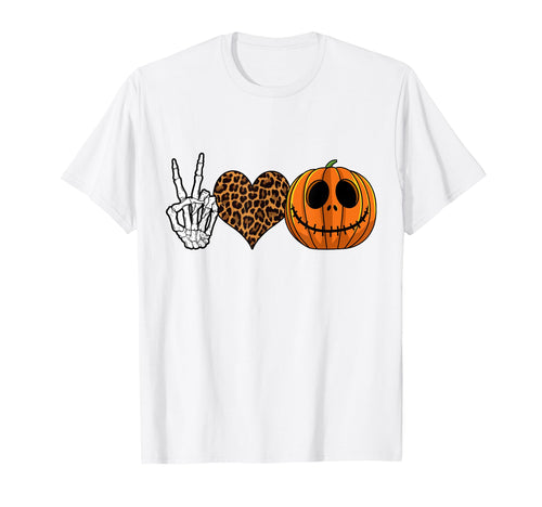 Peace Love Pumpkin Halloween Funny T-Shirt - Unique Graphic Men Women - T-Shirt, Sweatshirt, Hoodie