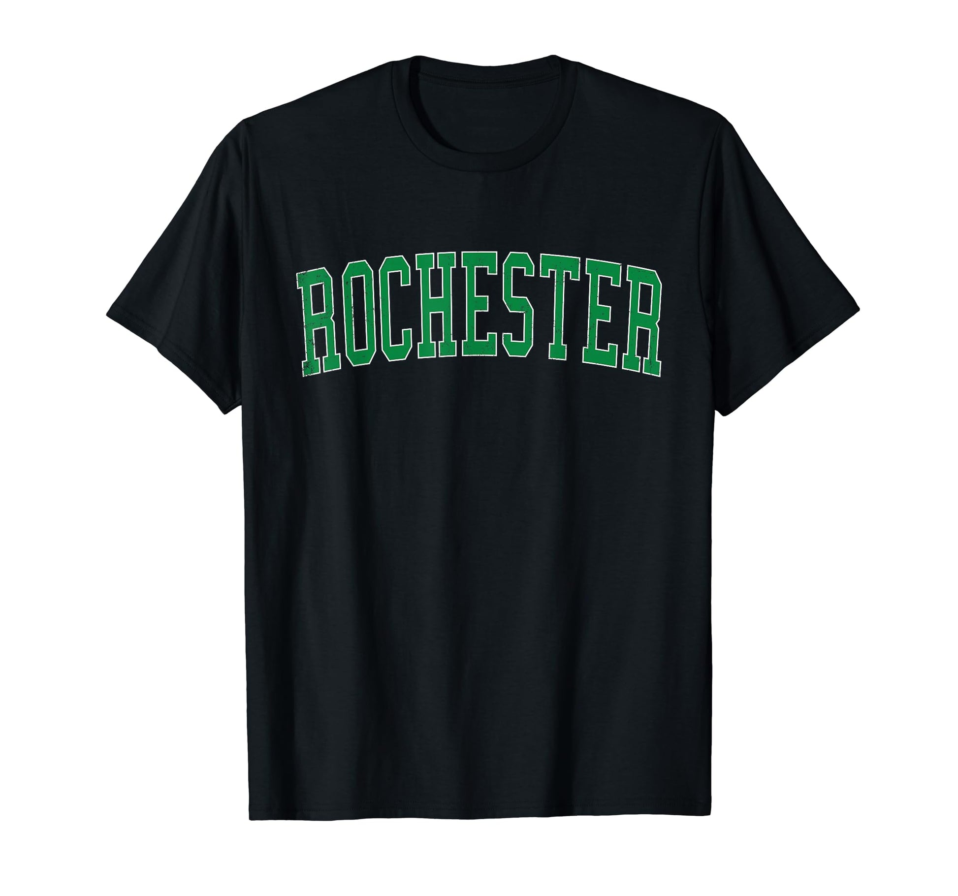 Rochester Mi Distressed Green Varsity T-Shirt - Novelty Apparel Men Women - T-Shirt, Sweatshirt, Hoodie