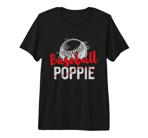 Mens Baseball Poppie Fathers Day Dad T-Shirt - Custom Art Print Men Women - T-Shirt, Sweatshirt, Hoodie