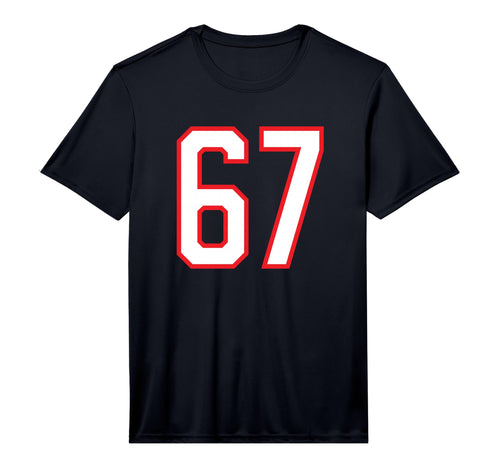 White Red Sports Team Number 67 T-Shirt - Casual Everyday Wear Unisex - T-Shirt, Sweatshirt, Hoodie