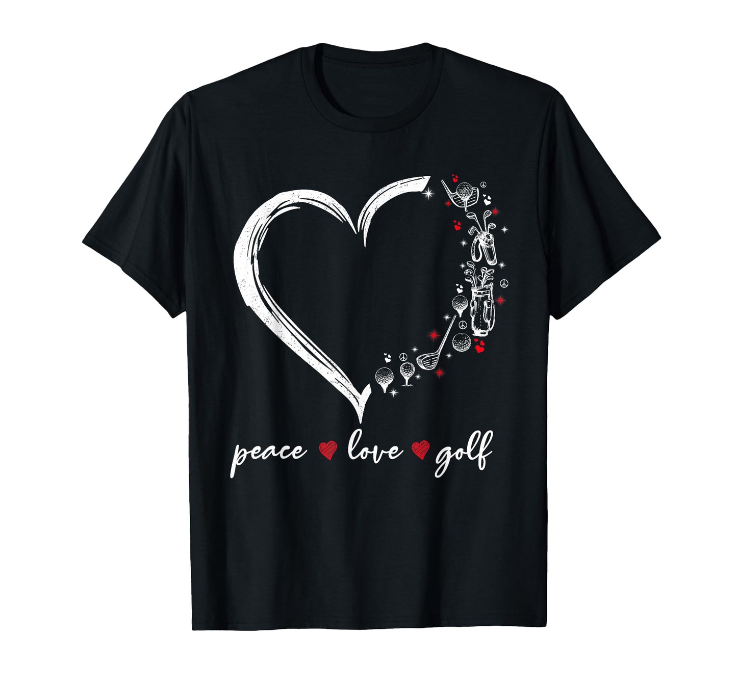 Heart Peace Love Golf Player Sport T-Shirt - Unique Graphic Men Women - T-Shirt, Sweatshirt, Hoodie