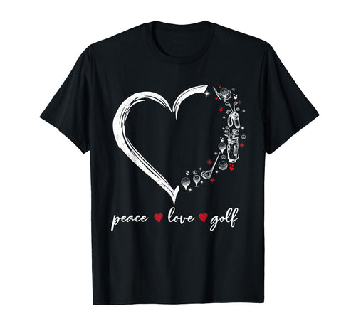 Heart Peace Love Golf Player Sport T-Shirt - Unique Graphic Men Women - T-Shirt, Sweatshirt, Hoodie