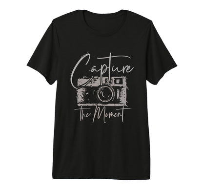 Capture Moment Photography Camera Art T-Shirt - Minimalist Print Unisex - T-Shirt, Sweatshirt, Hoodie