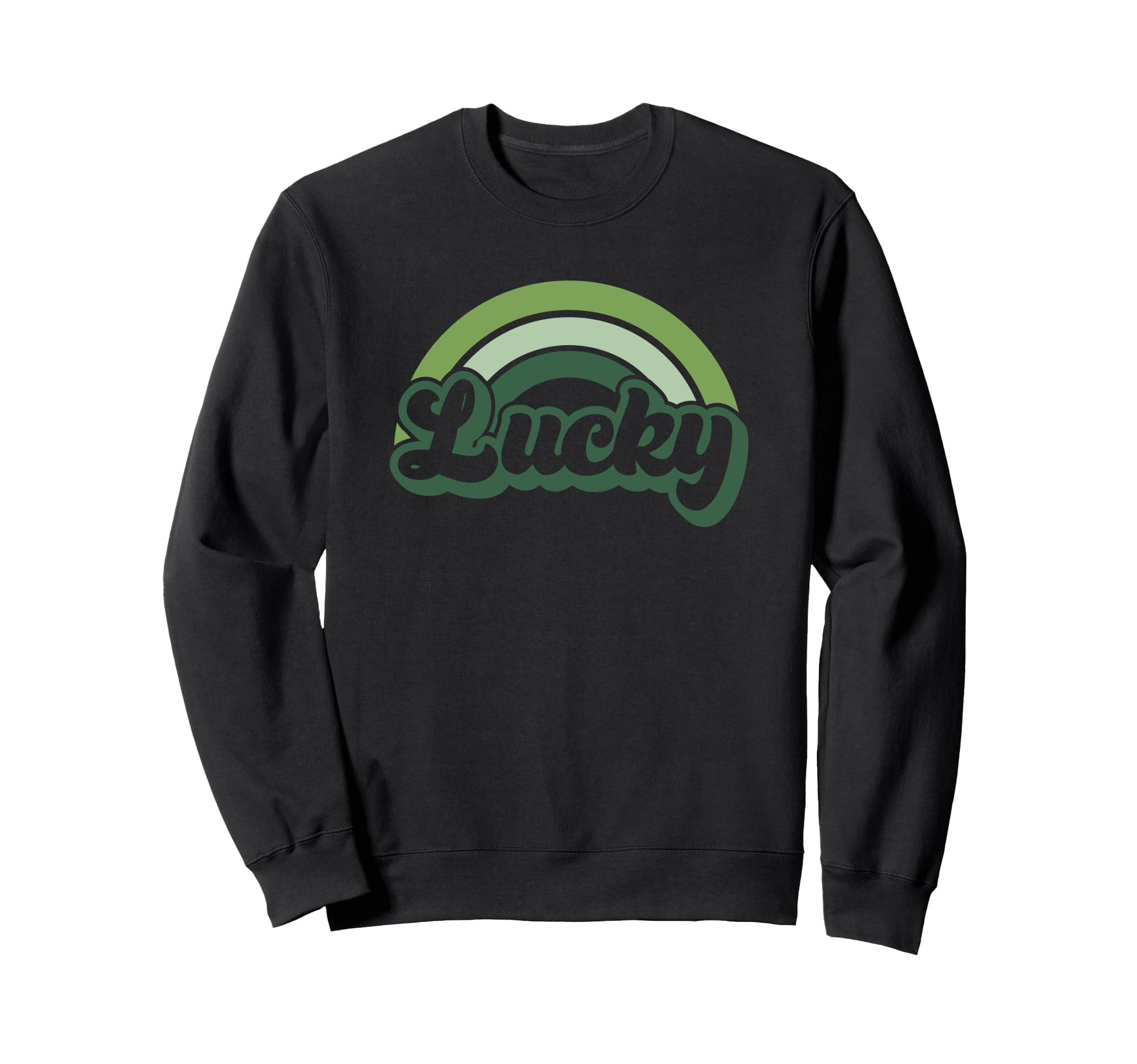 Lucky Green St Patricks Day Rainbow Sweatshirt - Minimalist Print Unisex - T-Shirt, Sweatshirt, Hoodie