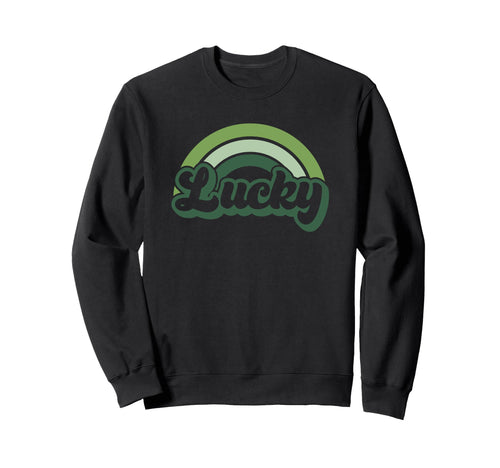 Lucky Green St Patricks Day Rainbow Sweatshirt - Minimalist Print Unisex - T-Shirt, Sweatshirt, Hoodie