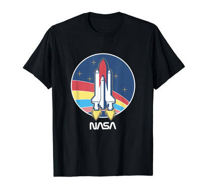 Nasa Space Shuttle Rainbow Faded Color T-Shirt - Unique Graphic for Adults - T-Shirt, Sweatshirt, Hoodie