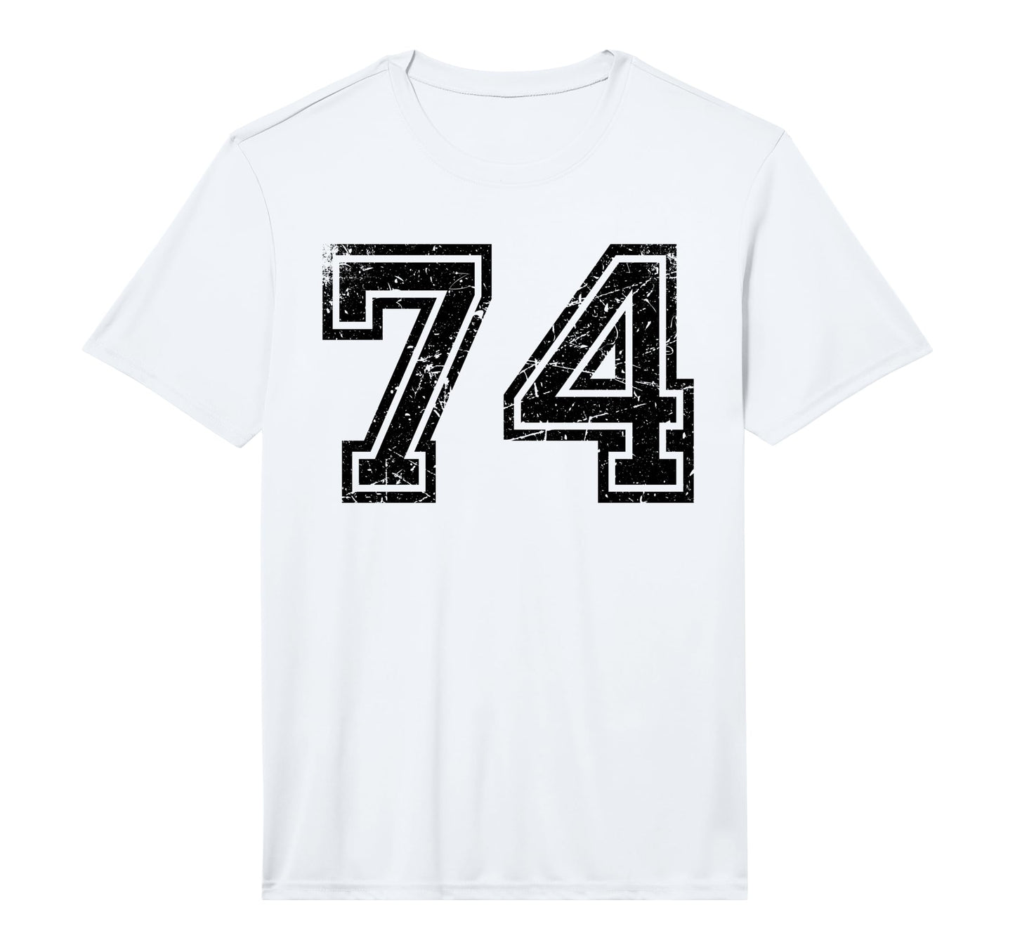 Number 74 Black Sports Team Number T-Shirt - Fun Novelty Design for Adults - T-Shirt, Sweatshirt, Hoodie
