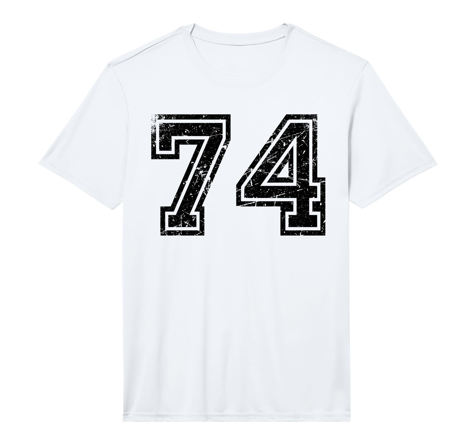 Number 74 Black Sports Team Number T-Shirt - Fun Novelty Design for Adults - T-Shirt, Sweatshirt, Hoodie