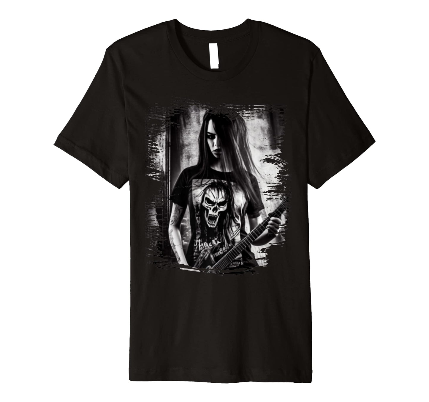 Gothic Punk Playing Guitar 90S Grunge T-Shirt - Trendy Graphic Unisex - T-Shirt, Sweatshirt, Hoodie