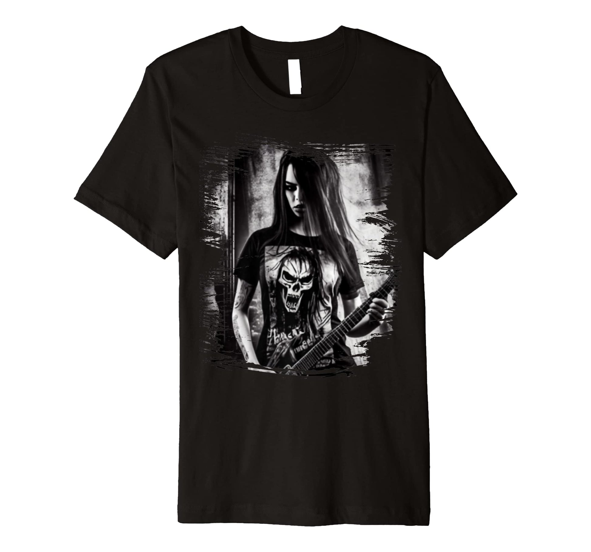 Gothic Punk Playing Guitar 90S Grunge T-Shirt - Trendy Graphic Unisex - T-Shirt, Sweatshirt, Hoodie