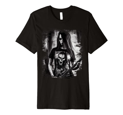 Gothic Punk Playing Guitar 90S Grunge T-Shirt - Trendy Graphic Unisex - T-Shirt, Sweatshirt, Hoodie