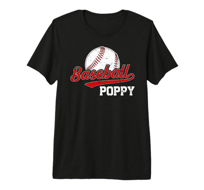Mens Baseball Poppy Grandpa Poppy T-Shirt - Unique Graphic for Adults - T-Shirt, Sweatshirt, Hoodie