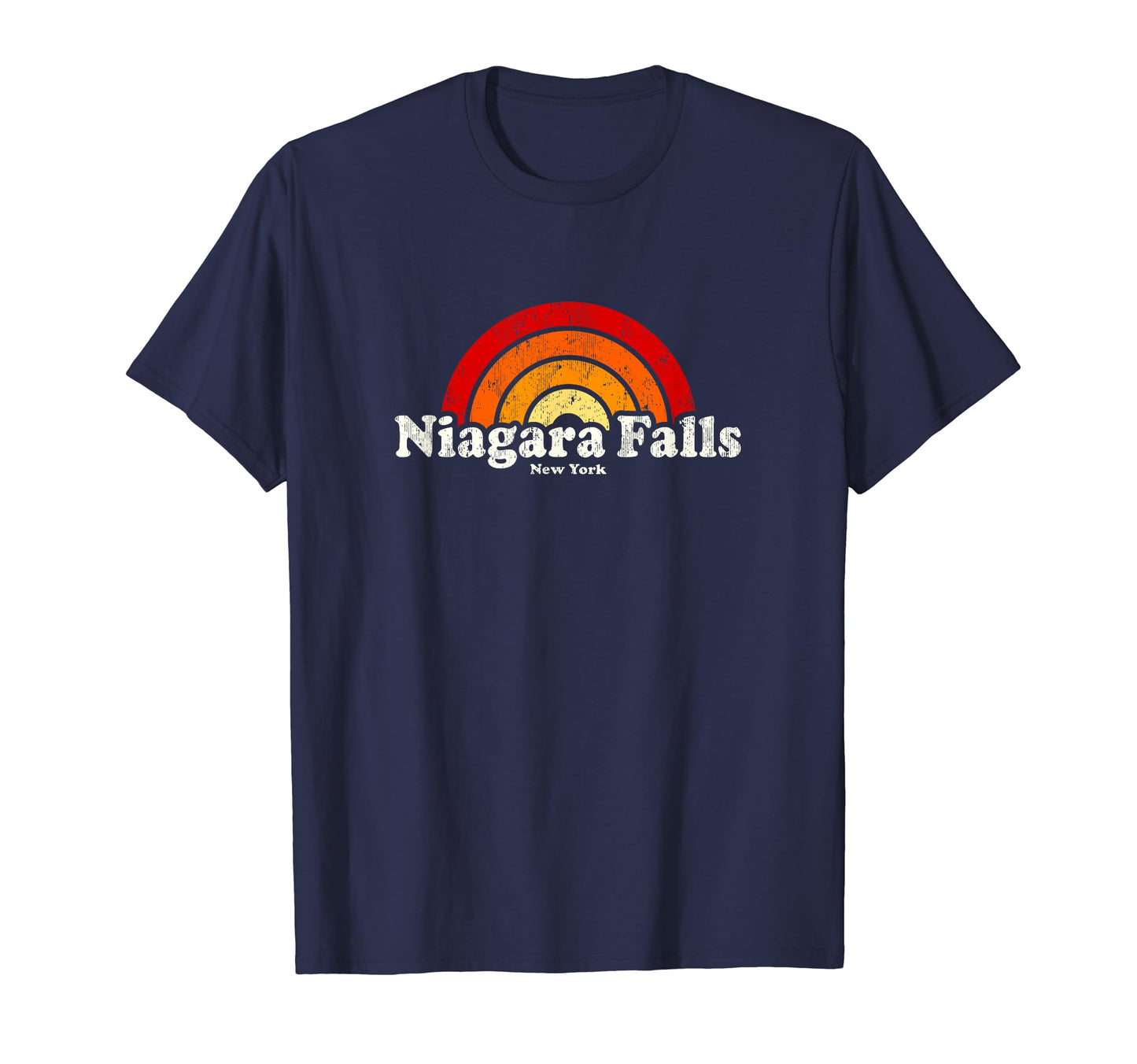 Niagara Falls New York Ny 70S Rainbow T-Shirt - Unique Graphic Unisex - T-Shirt, Sweatshirt, Hoodie