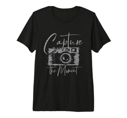 Capture Moment Photography Camera T-Shirt - Streetwear Style for Adults - T-Shirt, Sweatshirt, Hoodie