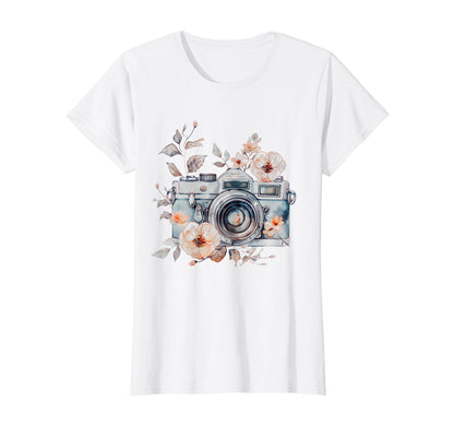 Photographer Camera Flowers Photography T-Shirt - Aesthetic Graphic Unisex - T-Shirt, Sweatshirt, Hoodie