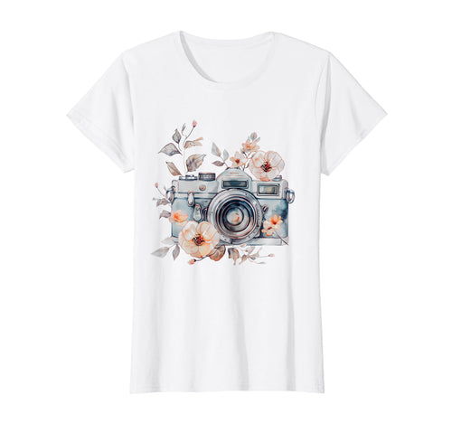 Photographer Camera Flowers Photography T-Shirt - Aesthetic Graphic Unisex - T-Shirt, Sweatshirt, Hoodie