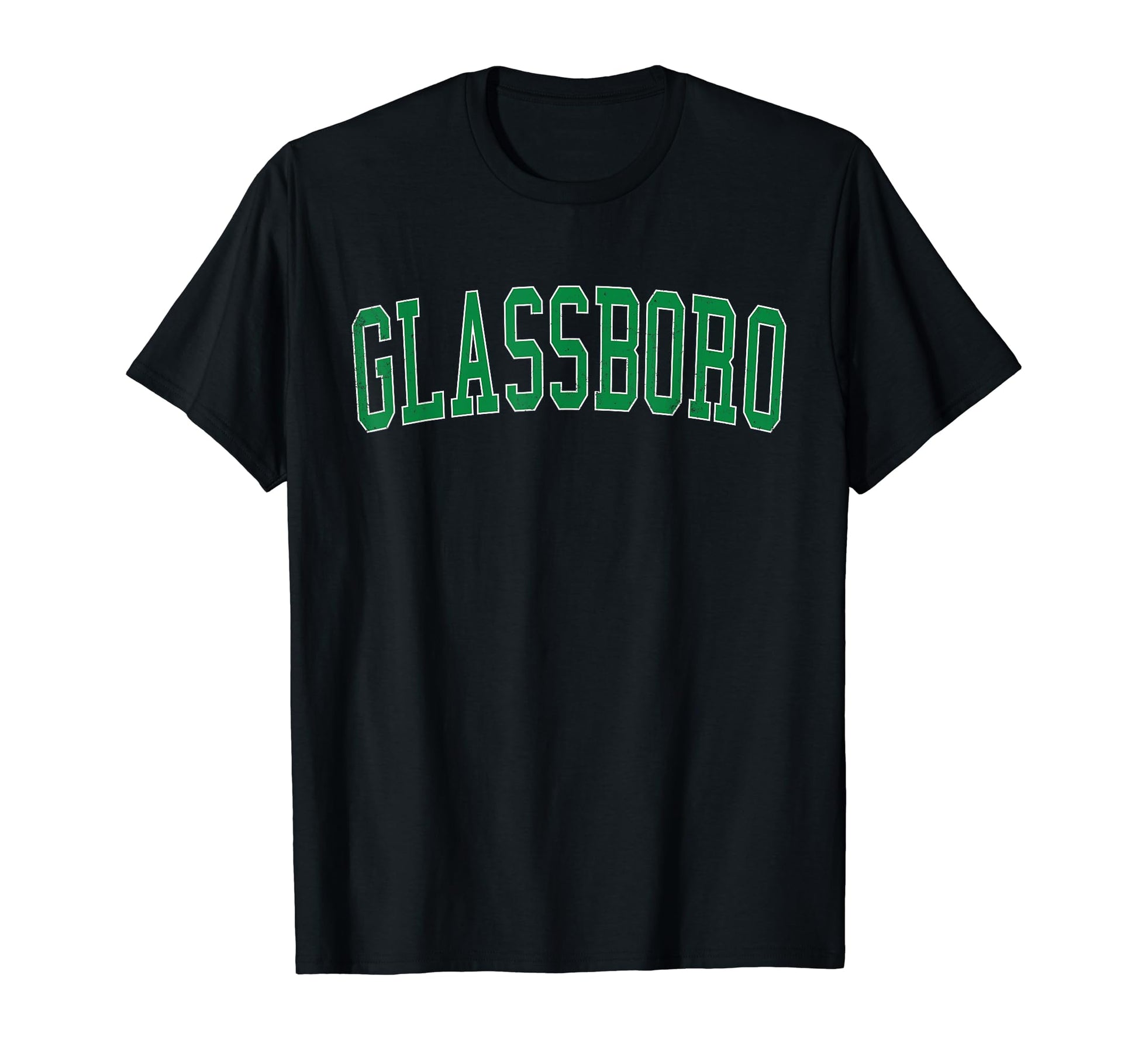 Glassboro Nj Distressed Green Varsity T-Shirt - Trendy Graphic Unisex - T-Shirt, Sweatshirt, Hoodie
