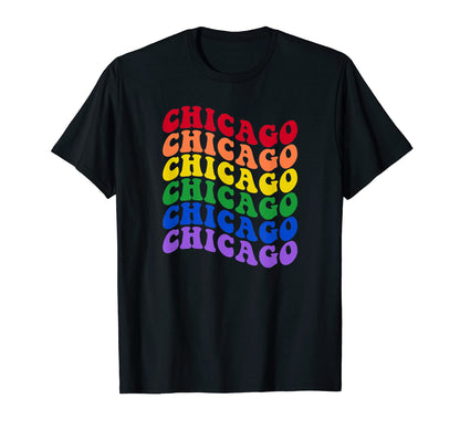Chicago Gay Pride Lgbt Rainbow Lgbtq T-Shirt - Custom Art Print for Adults - T-Shirt, Sweatshirt, Hoodie